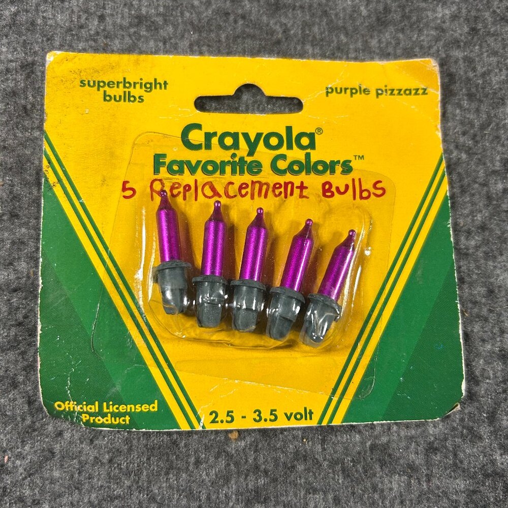 Crayola Favorite Colors Superbright 5 Replacement Bulbs Purple‎ Mini Lights 1996